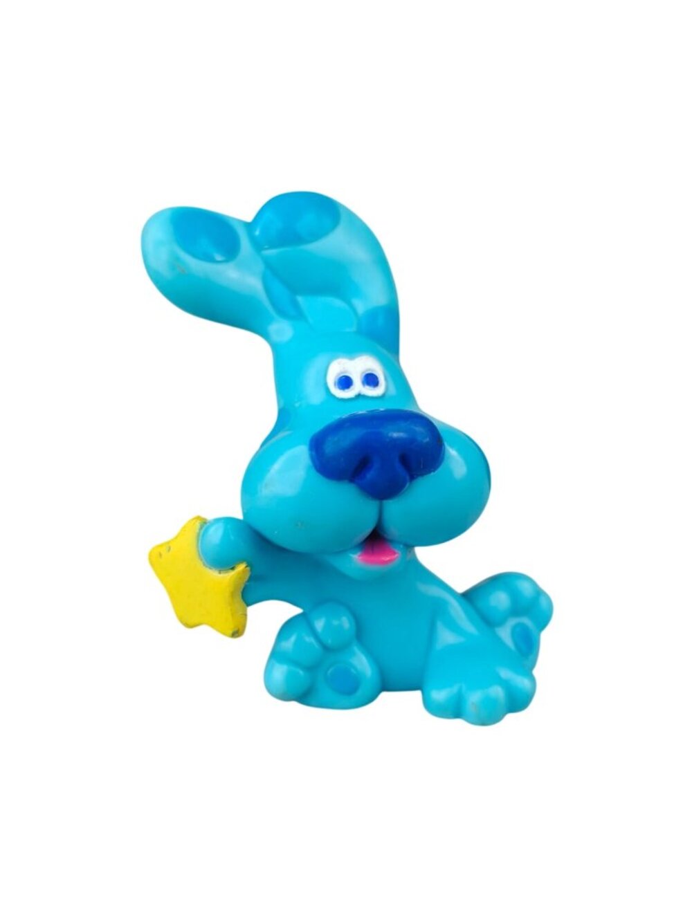 Vintage 1999 Nick Jr. Blue's Clues Blue Plastic PVC Figurine Yellow Star Viacom